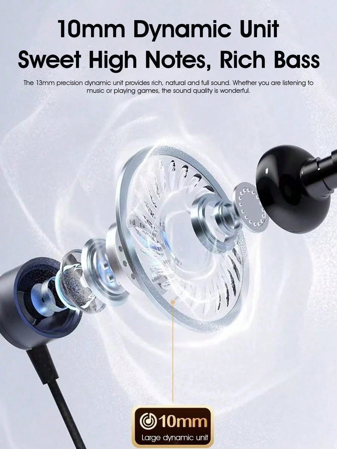 Philips TAE1120 Wired Earbuds, 2025 New Model, In-Ear, Sports Gaming, High-Fidelity Sound, USB-C