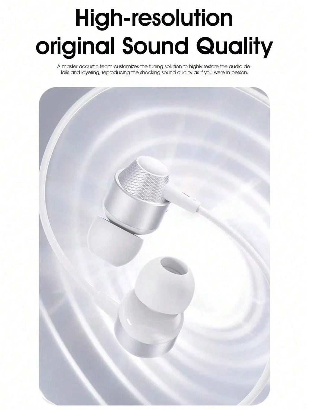 Philips TAE1120 Wired Earbuds, 2025 New Model, In-Ear, Sports Gaming, High-Fidelity Sound, USB-C