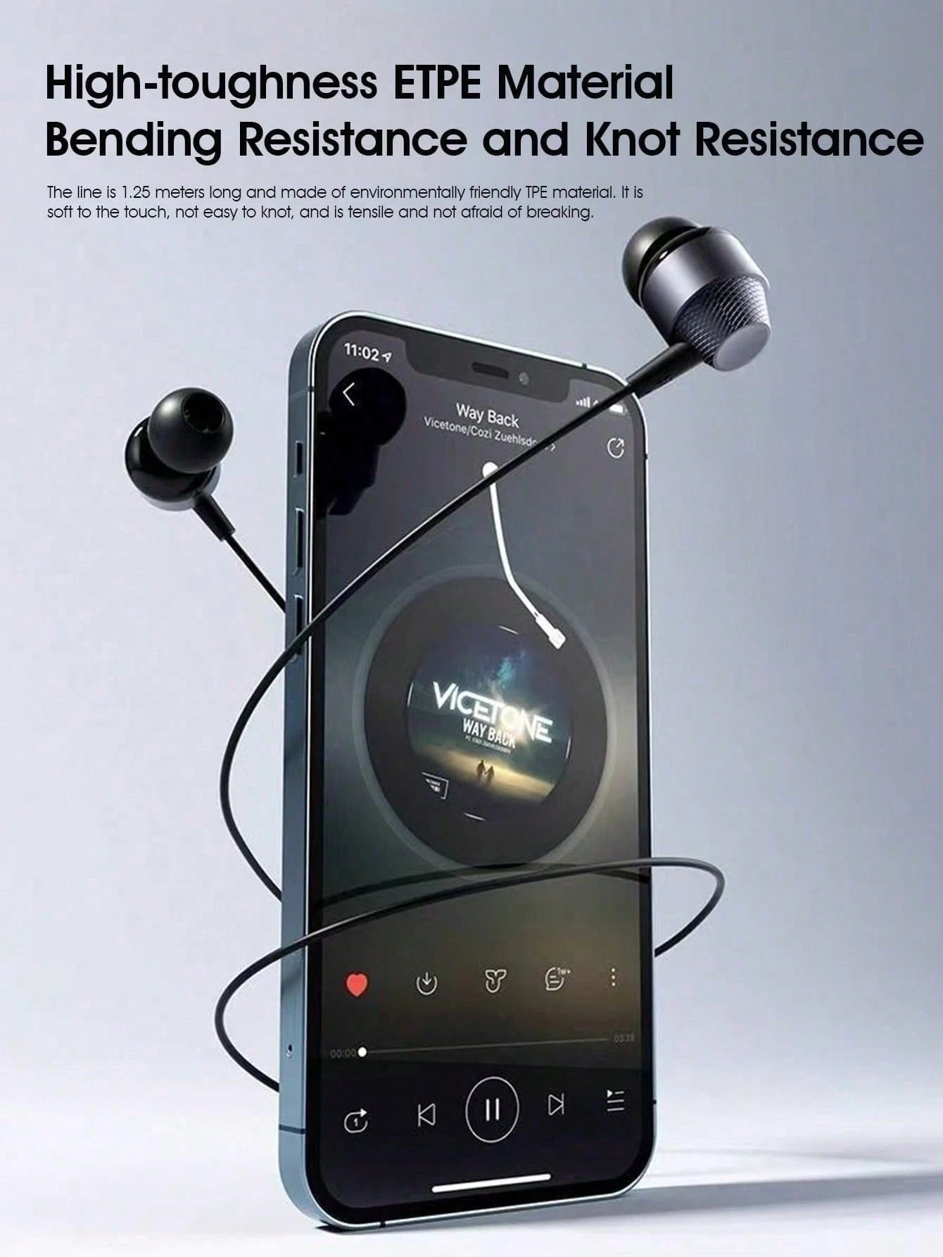 Philips TAE1120 Wired Earbuds, 2025 New Model, In-Ear, Sports Gaming, High-Fidelity Sound, USB-C