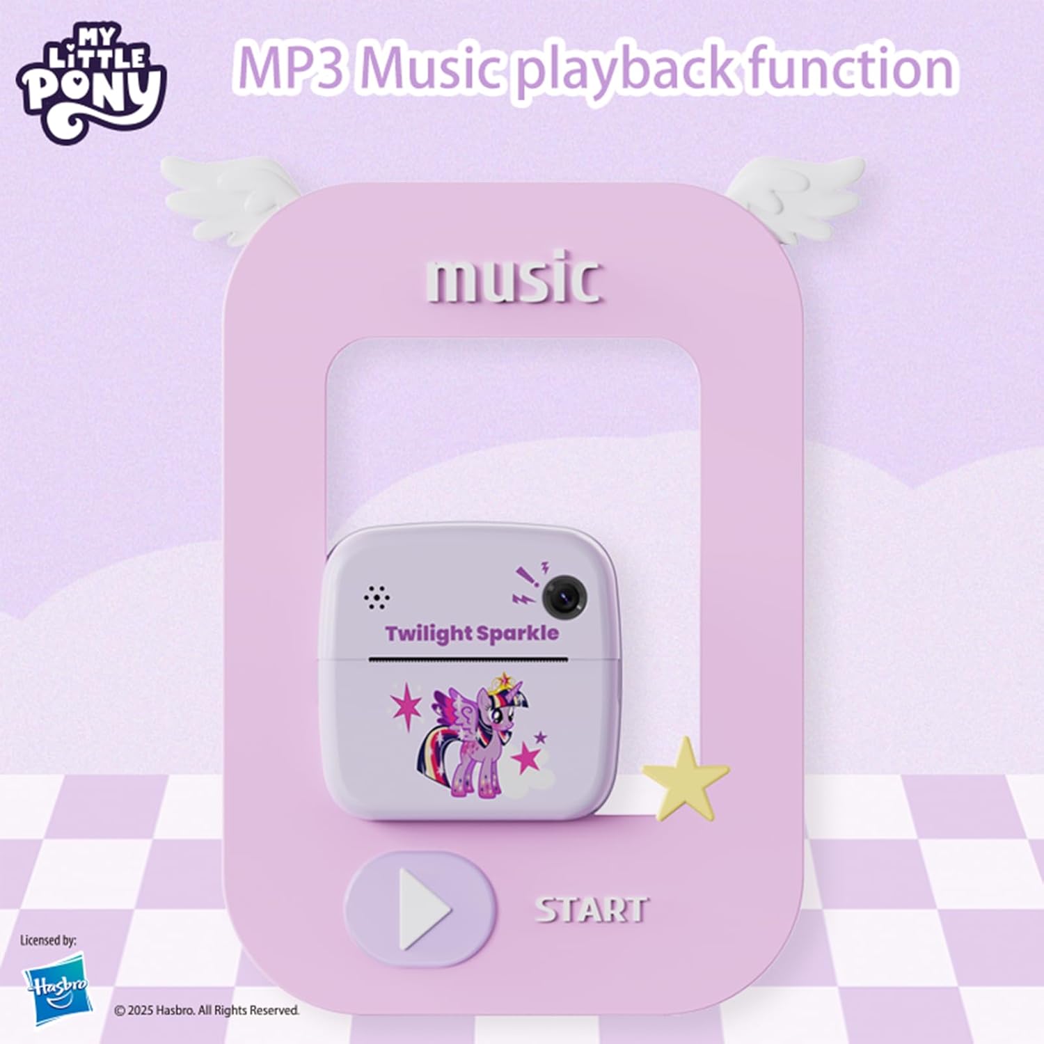 My Little Pony Rainbow Series Children Print Camera, Polaroid Camera for Kids, Kids Camera Instant Print,3 Year Old Girl Gifts,Twilight Sparkle