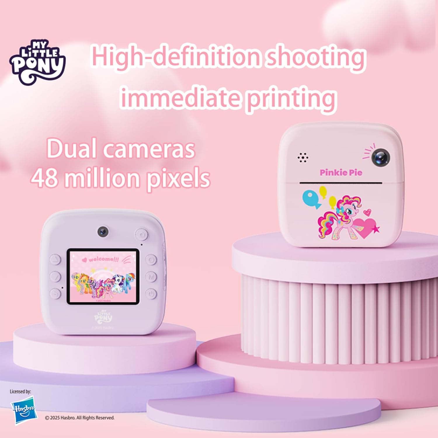 My Little Pony Rainbow Series Children Print Camera, Polaroid Camera for Kids, Kids Camera Instant Print,3 Year Old Girl Gifts,Twilight Sparkle
