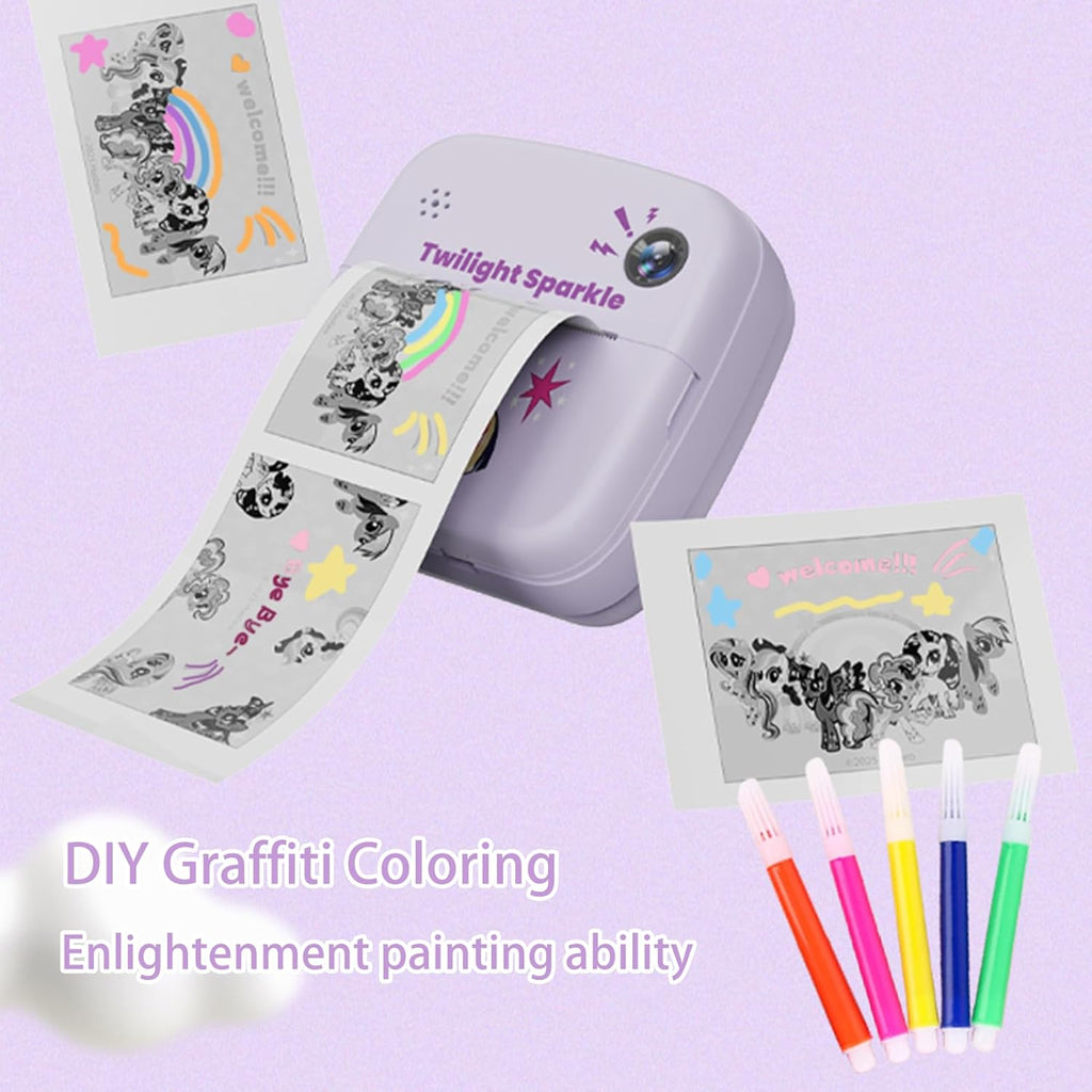 My Little Pony Rainbow Series Children Print Camera, Polaroid Camera for Kids, Kids Camera Instant Print,3 Year Old Girl Gifts,Twilight Sparkle