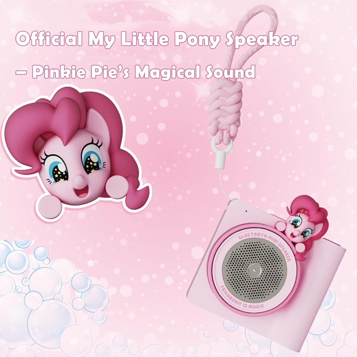 My Little Pony Mini Bluetooth Speaker, Portable Wireless, 10m Range, 5.5H Playtime, Type-C Charging, Pink