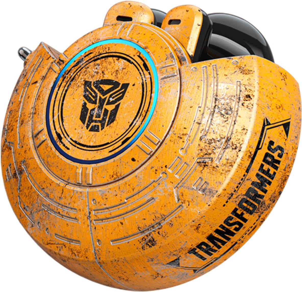 Transformers TF-T31 Bluetooth TWS Wireless Earbuds with Mechanical Shell Design Passive Noise Cancelling in-Ear Cool HiFi HD Calling Music Game Modes Low Latency Sports Earphones (Yellow - Bumblebee)