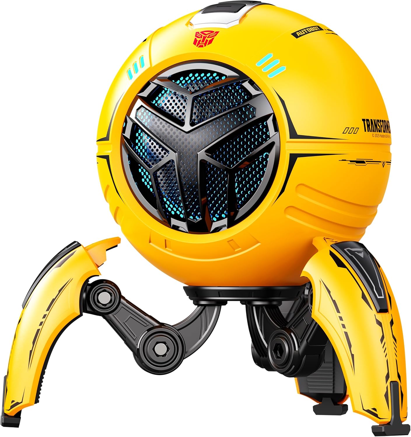 Transformers TF-Y17Pro Mecha Bluetooth TWS Speaker, 10W Hi-Fi 57mm Driver, Portable RGB Speaker with Detachable Foldable Tri-Pedal Stand, 2000mAh, Gaming Desk Décor Autobots (Bumblebee Yellow)
