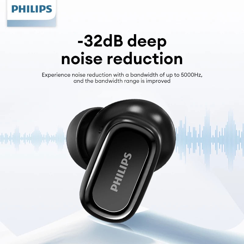 PHILIPS TAT2569 Earphones Bluetooth 5.4 AI intelligent noise reduction call lossless sound quality long battery life in-ear Bluetooth headset