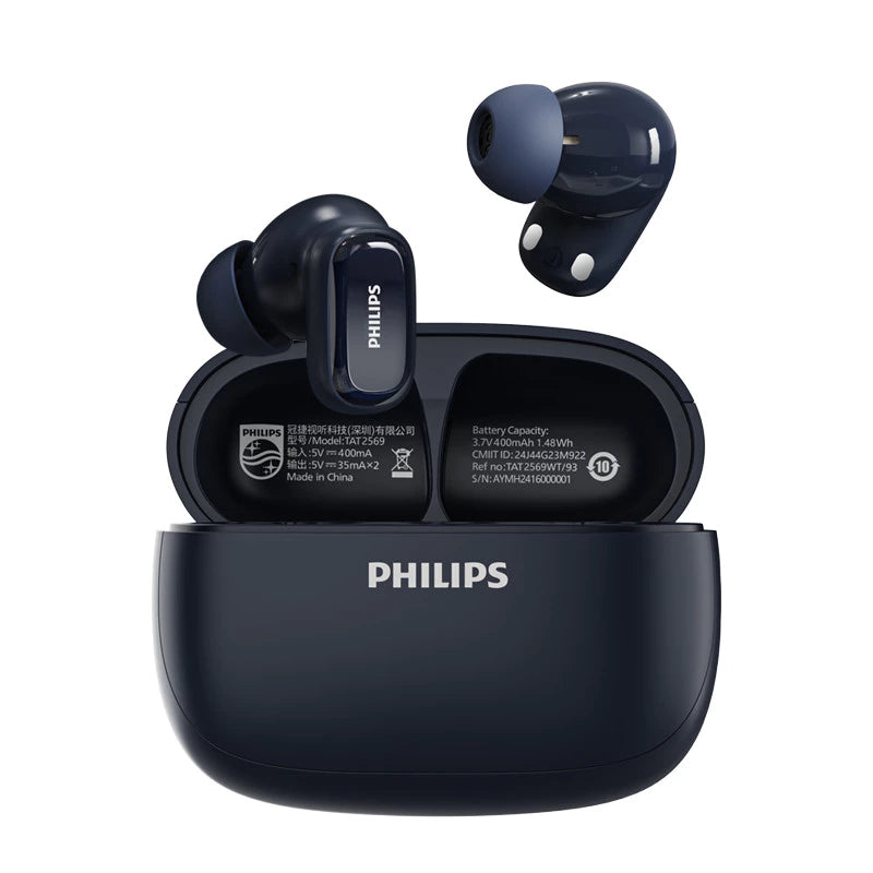 PHILIPS TAT2569 Earphones Bluetooth 5.4 AI intelligent noise reduction call lossless sound quality long battery life in-ear Bluetooth headset